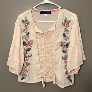 Beige shirt with flowers